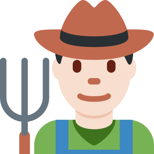 Мужчина-фермер: очень светлый тон кожи для Twitter (X) Twemoji 15.0.3