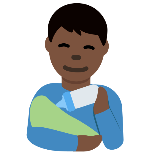 Годуючий чоловік: дуже темний тон шкіри для Twitter (X) Twemoji 15.0.3