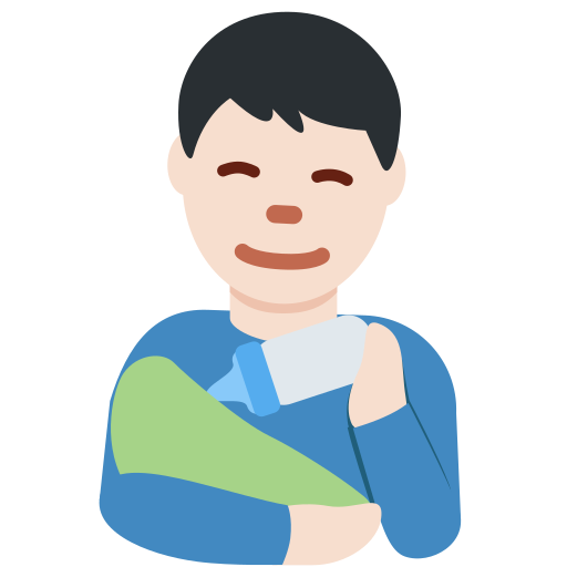 Кормящий мужчина: очень светлый тон кожи для Twitter (X) Twemoji 15.0.3