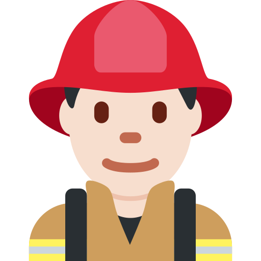 Мужчина-пожарный: очень светлый тон кожи для Twitter (X) Twemoji 15.0.3