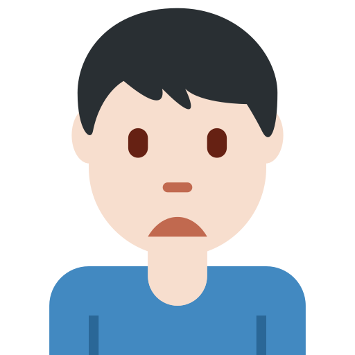 Нахмурившийся мужчина: очень светлый тон кожи для Twitter (X) Twemoji 15.0.3