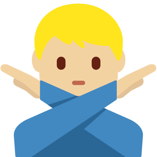 Мужчина против: светлый тон кожи для Twitter (X) Twemoji 15.0.3