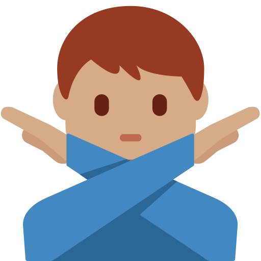 Мужчина против: средний тон кожи для Twitter (X) Twemoji 15.0.3