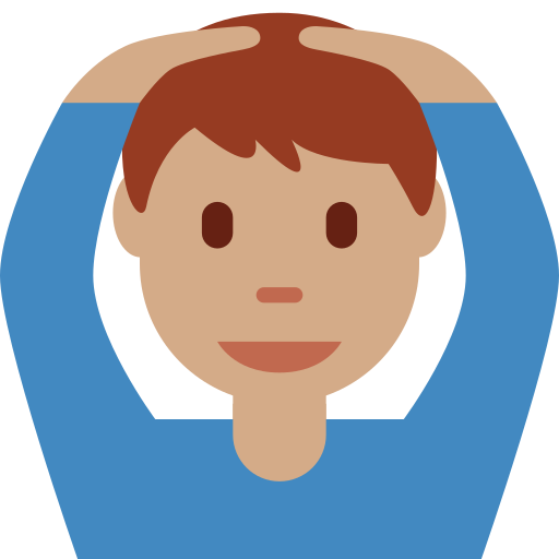 Мужчина за: средний тон кожи для Twitter (X) Twemoji 15.0.3