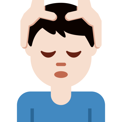 Чоловікові масажують обличчя: дуже світлий тон шкіри для Twitter (X) Twemoji 15.0.3