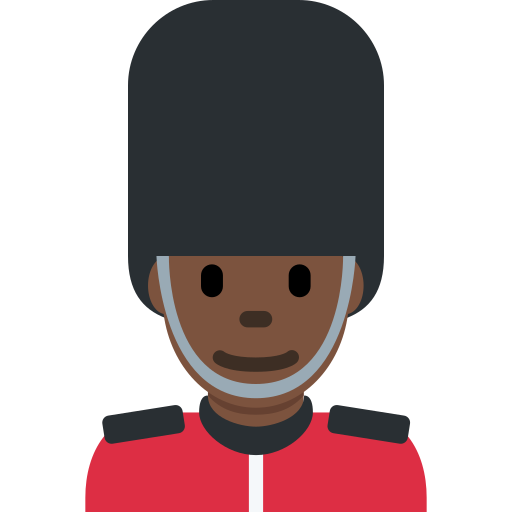 Чоловік-гвардієць: дуже темний тон шкіри для Twitter (X) Twemoji 15.0.3