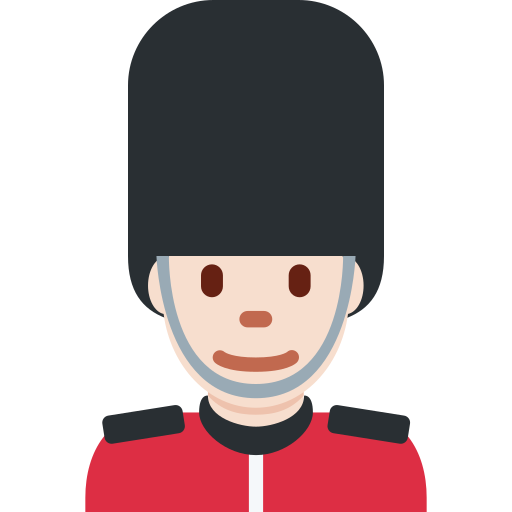 Мужчина-гвардеец: очень светлый тон кожи для Twitter (X) Twemoji 15.0.3