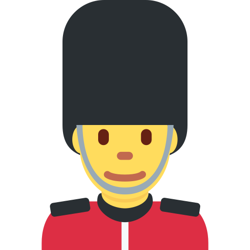 Мужчина-гвардеец для Twitter (X) Twemoji 15.0.3