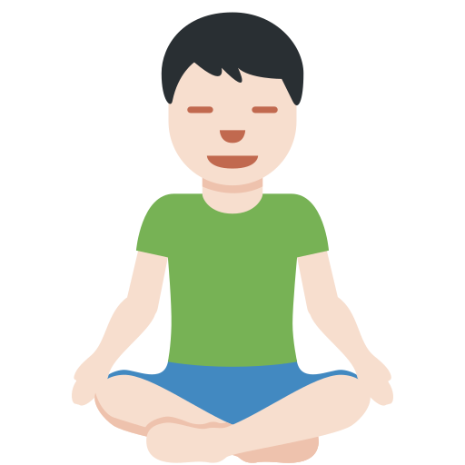 Мужчина в позе лотоса: очень светлый тон кожи для Twitter (X) Twemoji 15.0.3