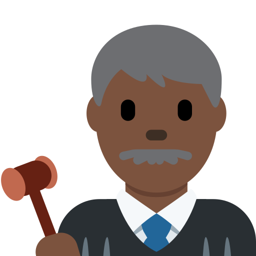 Мужчина-судья: очень темный тон кожи для Twitter (X) Twemoji 15.0.3