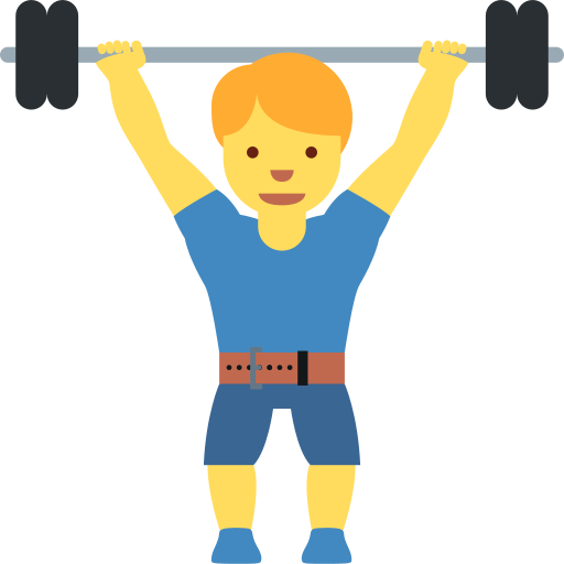 Мужчина со штангой для Twitter (X) Twemoji 15.0.3