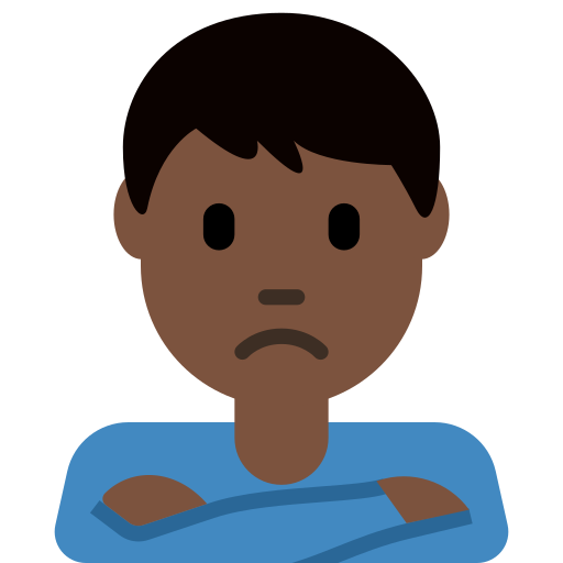 Ображений чоловік: дуже темний тон шкіри для Twitter (X) Twemoji 15.0.3