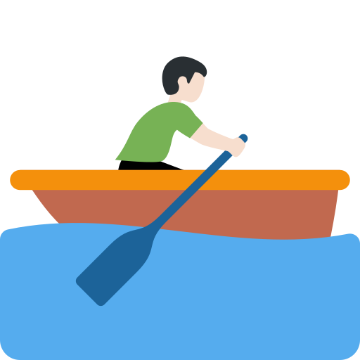 Гребец: очень светлый тон кожи для Twitter (X) Twemoji 15.0.3