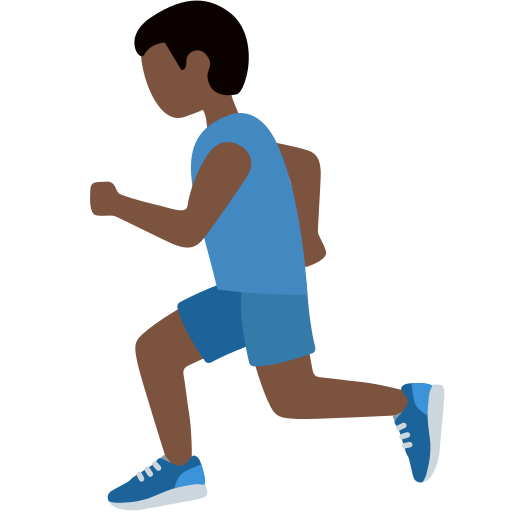Мужчина бежит: очень темный тон кожи для Twitter (X) Twemoji 15.0.3