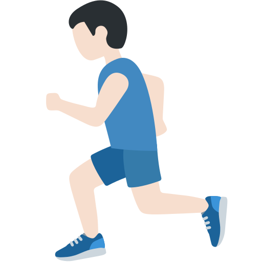 Мужчина бежит: очень светлый тон кожи для Twitter (X) Twemoji 15.0.3