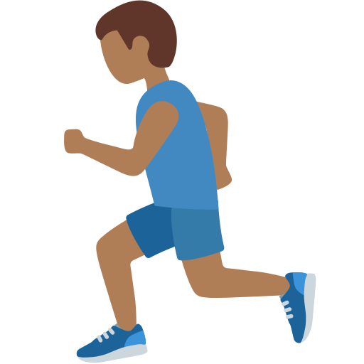 Чоловік біжить: темний тон шкіри для Twitter (X) Twemoji 15.0.3