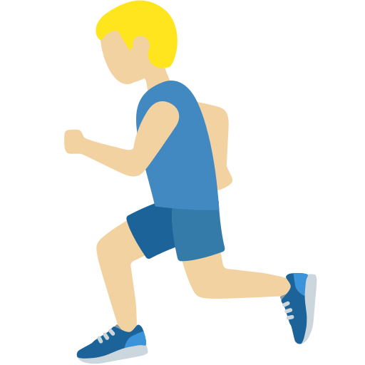 Чоловік біжить: світлий тон шкіри для Twitter (X) Twemoji 15.0.3