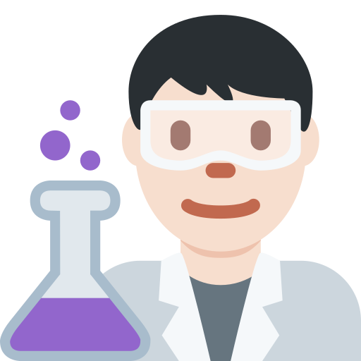 Чоловік-вчений: дуже світлий тон шкіри для Twitter (X) Twemoji 15.0.3