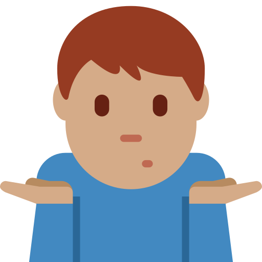 Чоловік знизує плечима: середній тон шкіри для Twitter (X) Twemoji 15.0.3