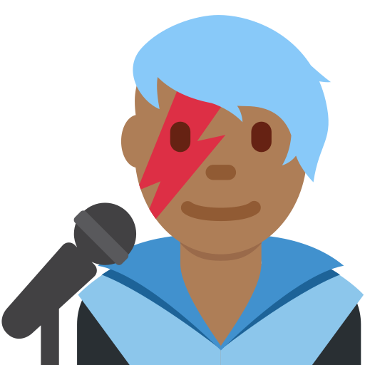 Чоловік-співак: темний тон шкіри для Twitter (X) Twemoji 15.0.3