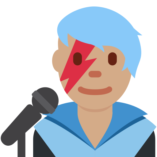 Чоловік-співак: середній тон шкіри для Twitter (X) Twemoji 15.0.3