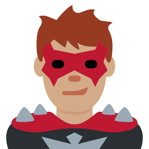 Чоловік-суперлиходій: середній тон шкіри для Twitter (X) Twemoji 15.0.3