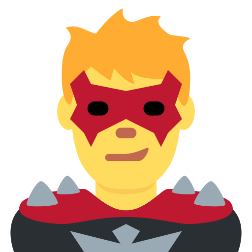 Чоловік-суперлиходій для Twitter (X) Twemoji 15.0.3