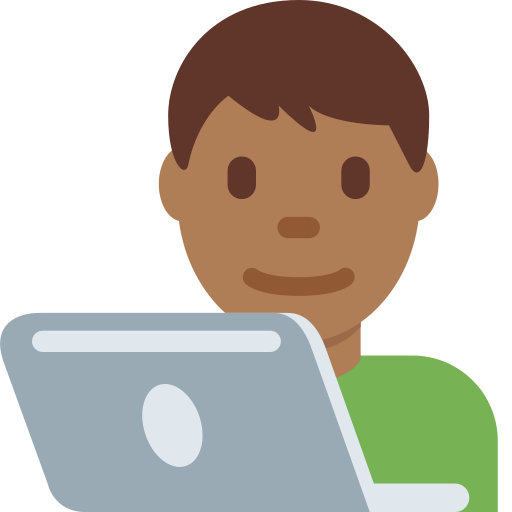 Мужчина-инженер: темный тон кожи для Twitter (X) Twemoji 15.0.3