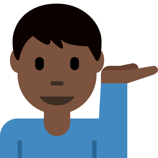 Мужчина тянет руку: очень темный тон кожи для Twitter (X) Twemoji 15.0.3