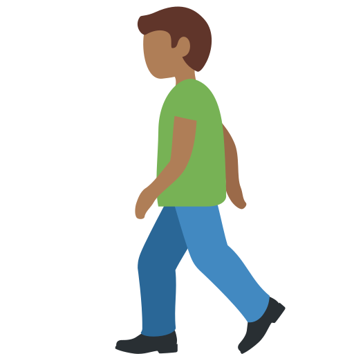 Чоловік іде: темний тон шкіри для Twitter (X) Twemoji 15.0.3