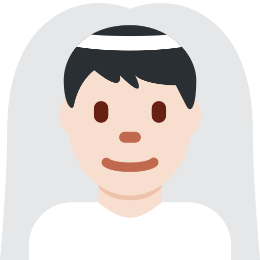 Мужчина в фате: очень светлый тон кожи для Twitter (X) Twemoji 15.0.3