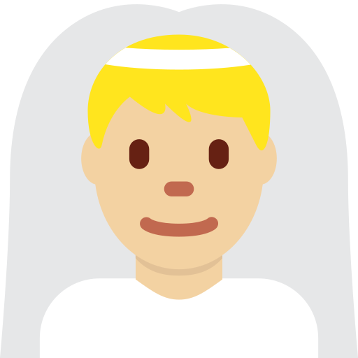 Чоловік у фаті: світлий тон шкіри для Twitter (X) Twemoji 15.0.3