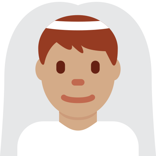 Мужчина в фате: средний тон кожи для Twitter (X) Twemoji 15.0.3
