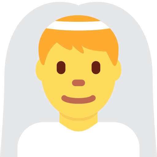 Мужчина в фате для Twitter (X) Twemoji 15.0.3