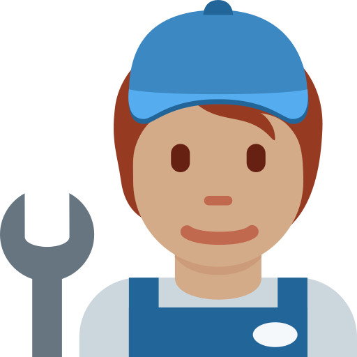 Механік: середній тон шкіри для Twitter (X) Twemoji 15.0.3