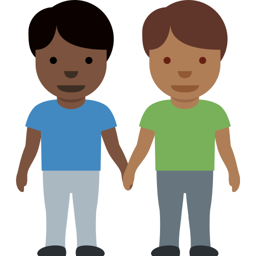 Двое мужчин: очень темный тон кожи темный тон кожи для Twitter (X) Twemoji 15.0.3