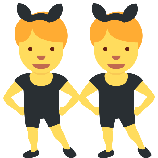 Чоловіки з вухами кролика для Twitter (X) Twemoji 15.0.3