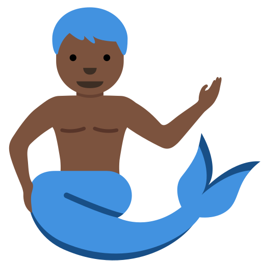 Тритон: очень темный тон кожи для Twitter (X) Twemoji 15.0.3