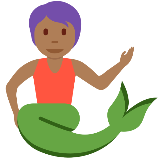 Merperson: Medium-Dark Skin Tone для Twitter (X) Twemoji 15.0.3