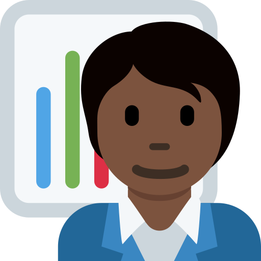 Офісний працівник: дуже темний тон шкіри для Twitter (X) Twemoji 15.0.3