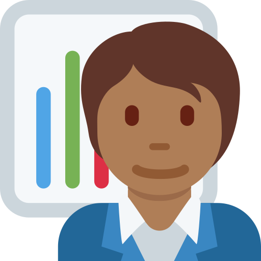 Офісний працівник: темний тон шкіри для Twitter (X) Twemoji 15.0.3