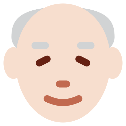 Літній чоловік: Дуже світлий тон шкіри для Twitter (X) Twemoji 15.0.3