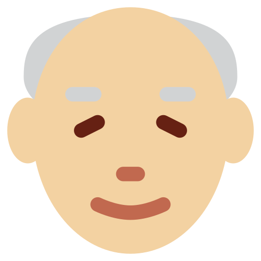 Літній чоловік: світлий тон шкіри для Twitter (X) Twemoji 15.0.3