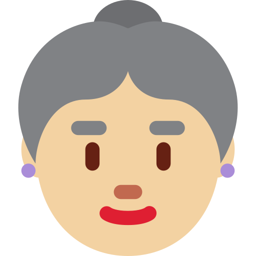 Літня жінка: світлий тон шкіри для Twitter (X) Twemoji 15.0.3