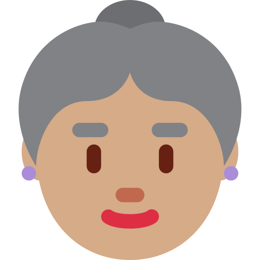 Літня жінка: середній тон шкіри для Twitter (X) Twemoji 15.0.3