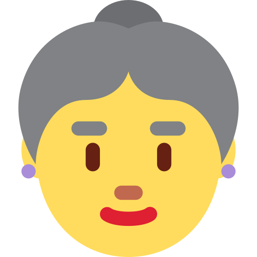 Пожилая женщина для Twitter (X) Twemoji 15.0.3