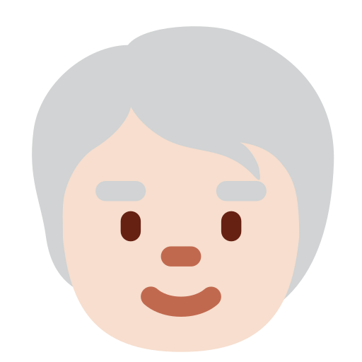 Пожилой человек: очень светлый тон кожи для Twitter (X) Twemoji 15.0.3