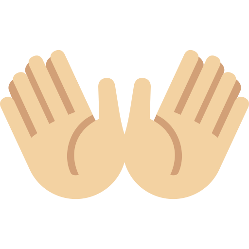 Ладони в стороны: светлый тон кожи для Twitter (X) Twemoji 15.0.3