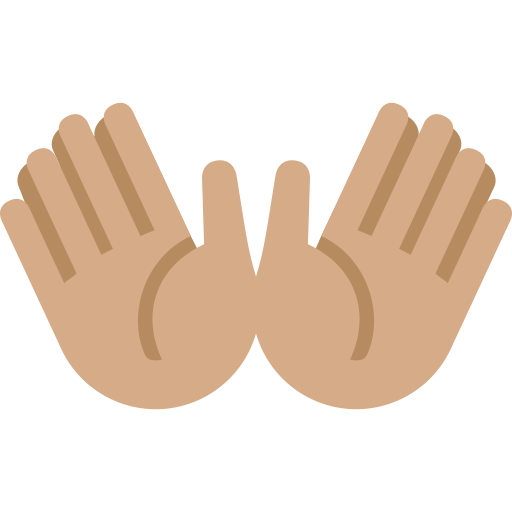 Долоні в сторони: середній тон шкіри для Twitter (X) Twemoji 15.0.3