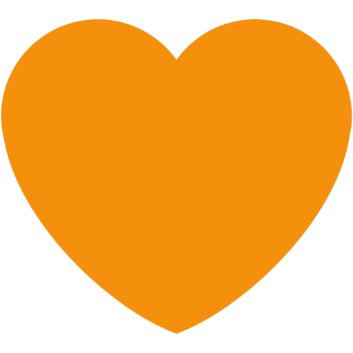 Оранжевое сердце для Twitter (X) Twemoji 15.0.3